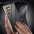 Etui do Samsung Galaxy S24 Ultra, Privacy Dual Glass, złote
