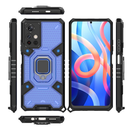 Etui ERBORD Kickstand Honeycomb do Xiaomi Poco M4 Pro 5G / Redmi Note 11S 5G, Blue