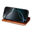 Etui ze skóry z klapką QIALINO Genuine Cow Leather do iPhone 17 Pro Max, brązowy