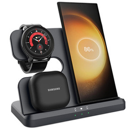 Ładowarka Indukcyjna ERBORD Samsung Trio 3w1 do Smartfona, Galaxy Watch i Galaxy Buds, czarna