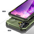 Etui do iPhone 16, pancerne z podstawką i MagSafe, zielone