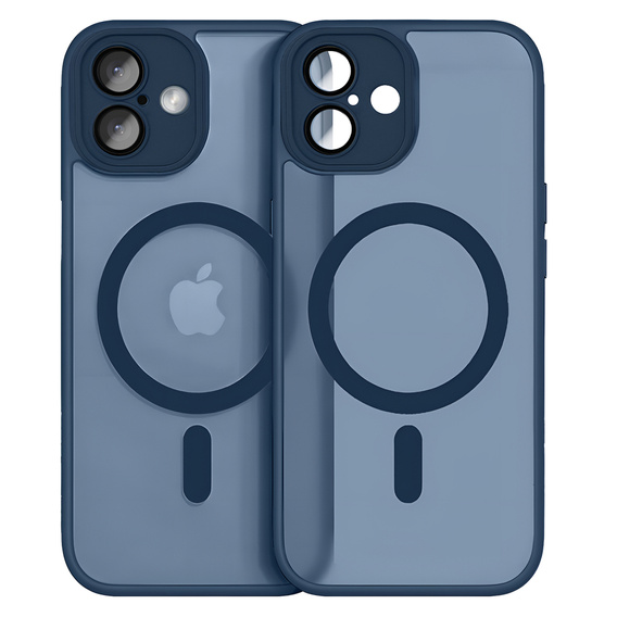 Etui do iPhone 16, do MagSafe, ERBORD Matt Case, granatowy + Szkło na ekran