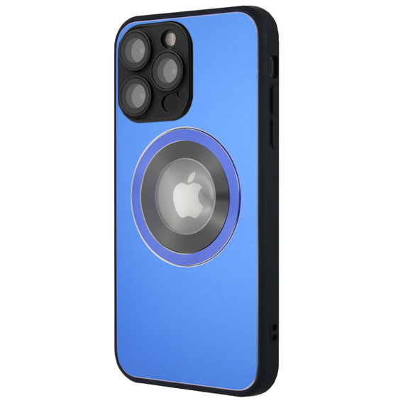 Zestaw Etui do Magsafe do iPhone 13 Pro, Hole for Apple Logo, niebieskie + Szkło