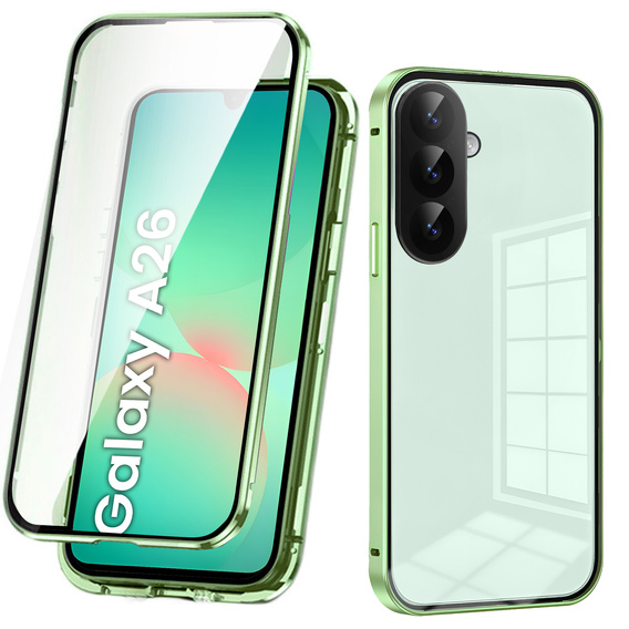 Etui do Samsung Galaxy A26 5G, Magnetic Dual Glass, zielone