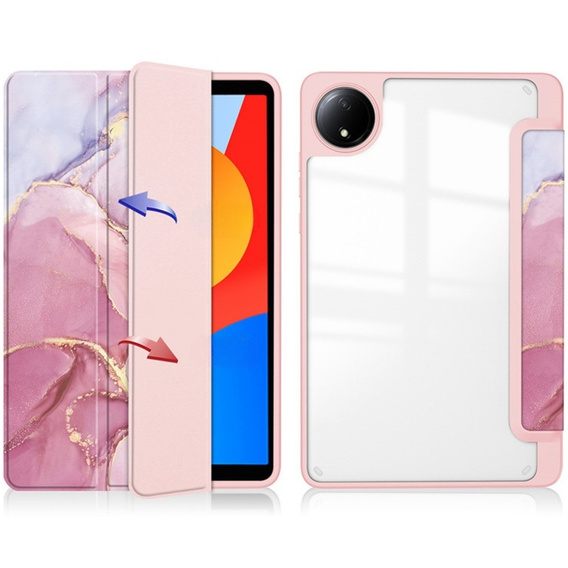 Etui Smartcase Hybrid do Xiaomi Redmi Pad SE 8.7", z miejscem na rysik – różowe Marble