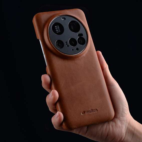 Etui MELKCO do Xiaomi 15 Ultra, skórzane, brązowe