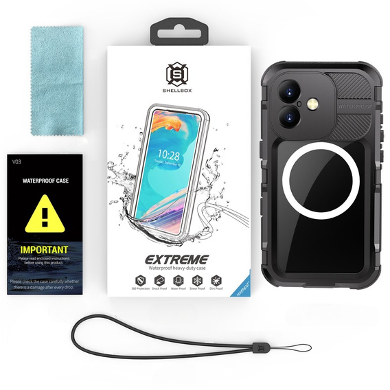SHELLBOX M Series Waterproof Case do iPhone 16 – Czarny