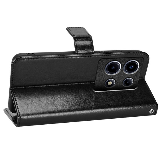 Etui z klapką do Infinix Note 30 VIP, Crazy Horse Wallet, czarne
