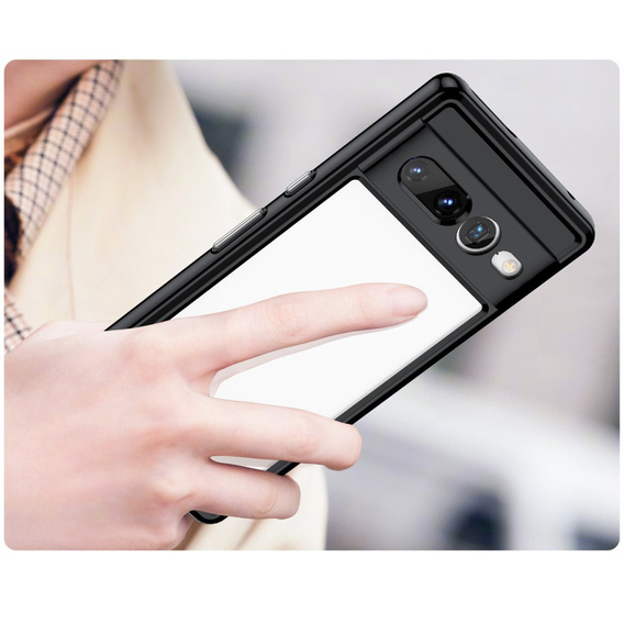 Etui do Google Pixel 7 Pro 5G, Fusion Hybrid, z ochroną aparatu, przezroczyste / czarne