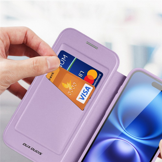 Etui Dux Ducis do iPhone 17, Skin X Pro,  z klapką, do MagSafe, fioletowe