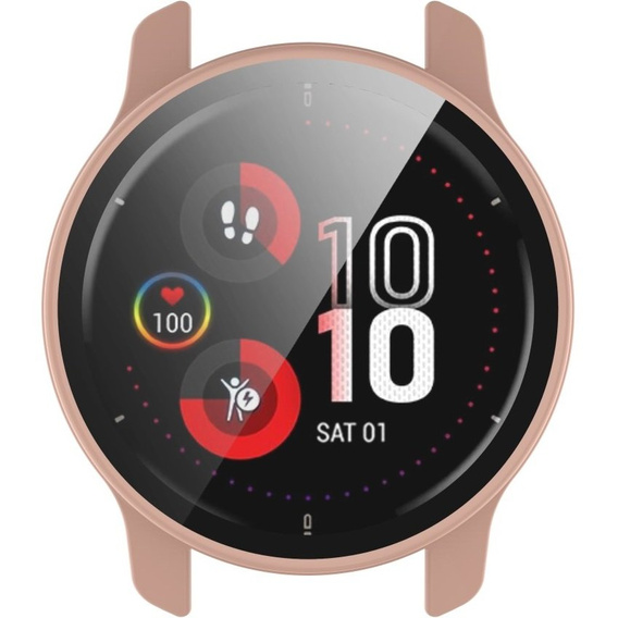 2w1 Etui + Szkło Hartowane do Garmin Venu 2 Plus, Różowe