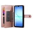 Etui z klapką do Samsung Galaxy A17 5G, Wallet Zipper Pocket, portfelowe, różowe