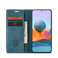 Etui CASEME do Xiaomi Redmi Note 10 Pro, Leather Wallet Case, niebieskie
