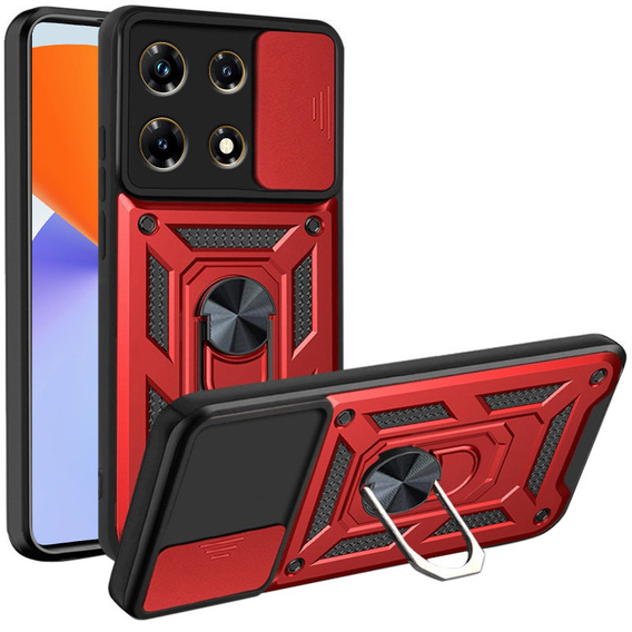 Etui pancerne do Infinix Note 30 5G, CamShield Slide, czerwone
