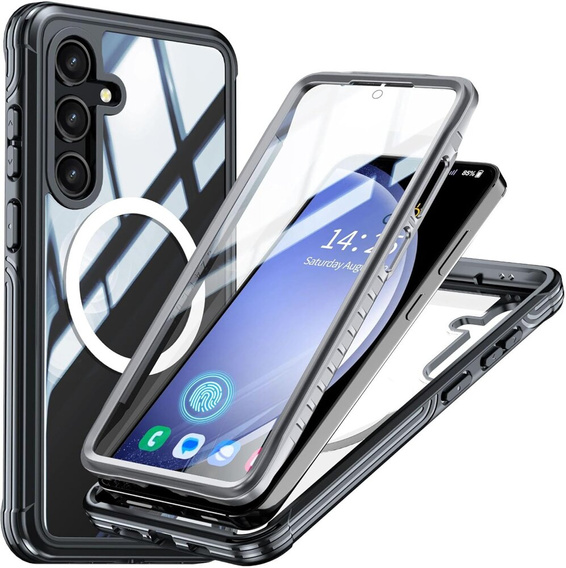 Etui do Samsung Galaxy S23 FE, Shockproof, z folią na ekran, do MagSafe, czarne