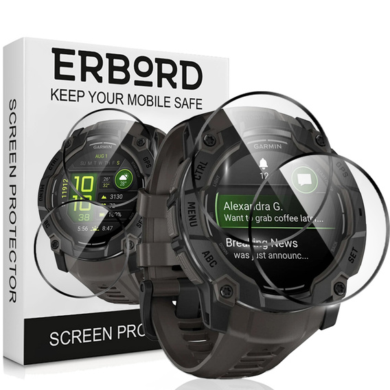 2x Szkło Hybrydowe ERBORD do Garmin Instinct 3 45mm