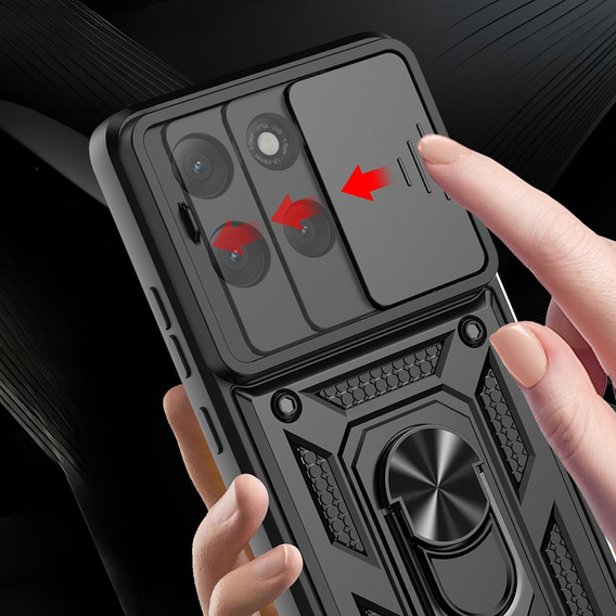 Etui pancerne do Motorola Moto G56 5G, CamShield Slide, niebieskie