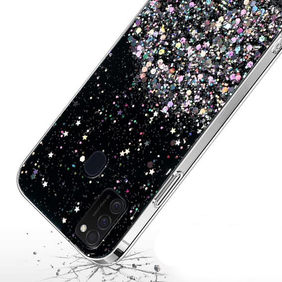Etui do Samsung Galaxy M21, Glittery, czarne