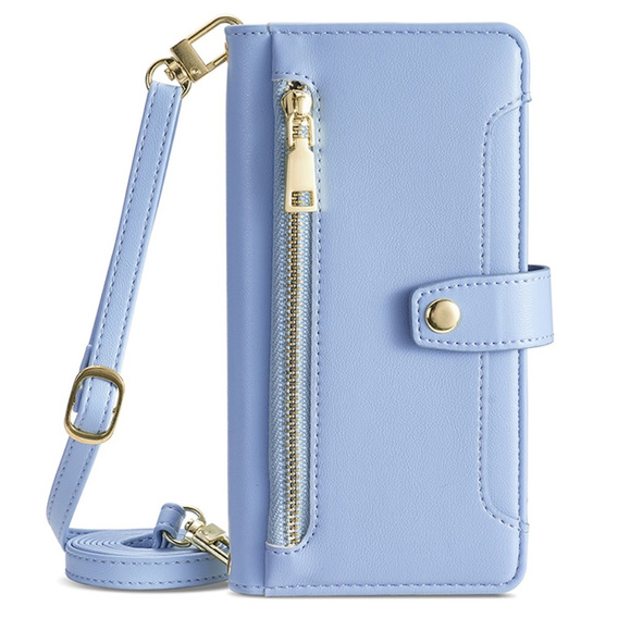 Etui z klapką do Samsung Galaxy M15 5G, Wallet Zipper Pocket, niebieskie