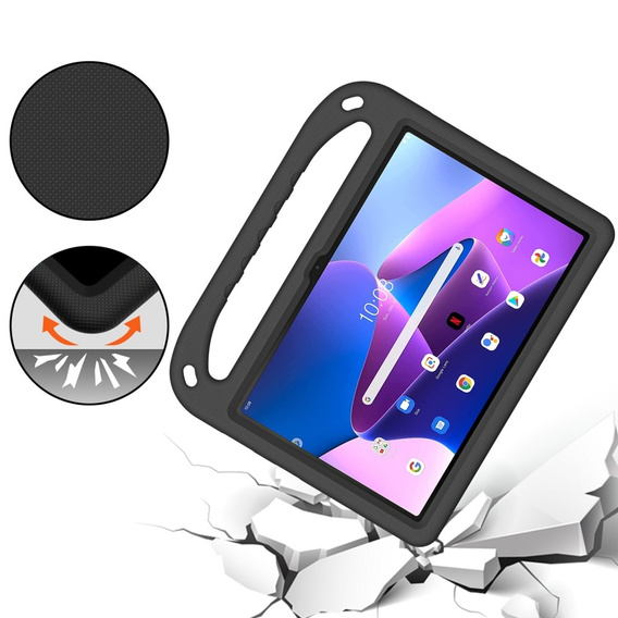Etui dla dzieci do Lenovo Tab M10 10.1 Gen 3, dziecięce z uchwytem, Czarne