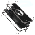 Etui R-JUST do iPhone 13 Pro, pancerne, do MagSafe, czarne