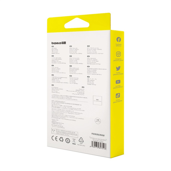 Zwijany kabel Baseus Free2Draw Mini USB-C 100W – niebieski