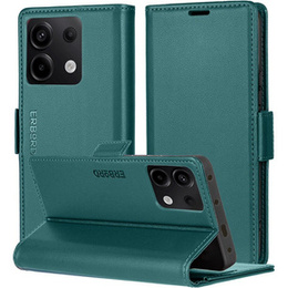 Etui do Xiaomi Redmi Note 13 5G, ERBORD Glossy Litchi, portfel z klapką, zielone