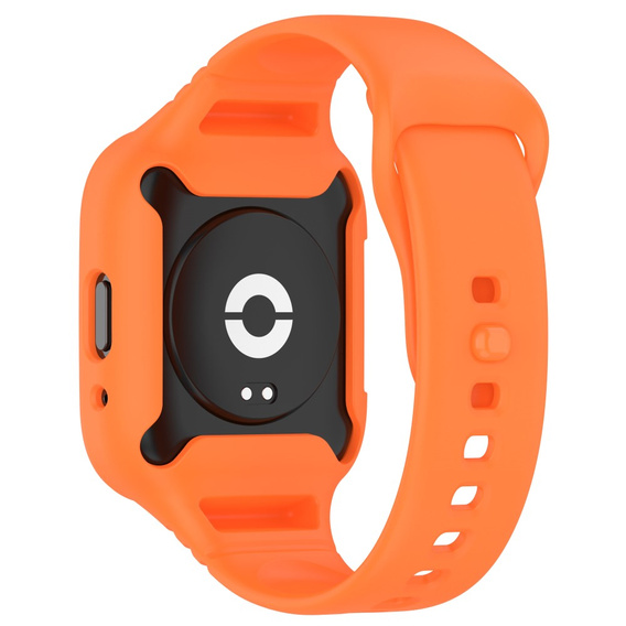 Pasek Silikonowy z Etui do Xiaomi Redmi Watch 3 Active, Pomarańczowy
