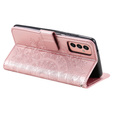 Etui z klapką do Samsung Galaxy A14 4G/5G, Mandala, różowe rose gold