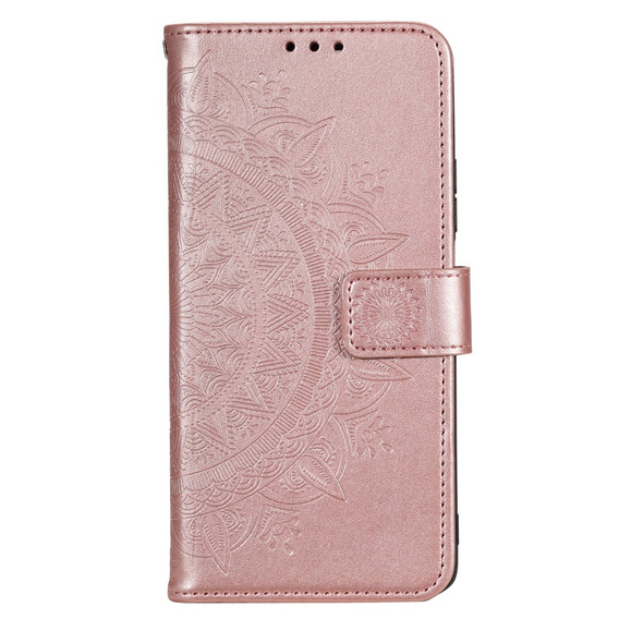 Etui z klapką do Motorola Moto G73 5G, Mandala, różowe rose gold