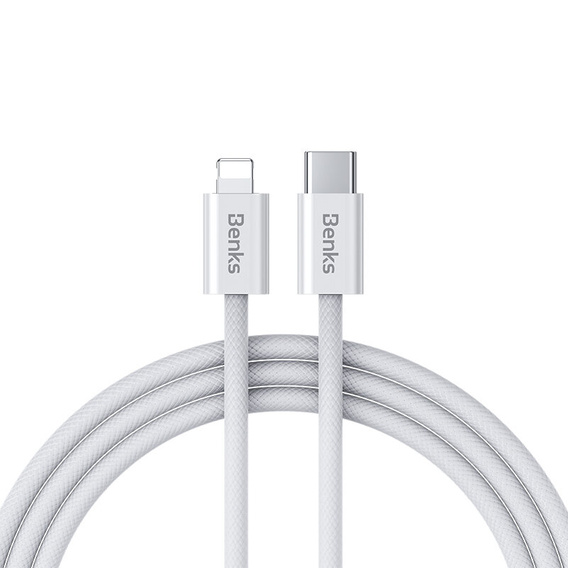 BENKS Kabel Type-C do Lightning 27W / 3A 100cm, biały
