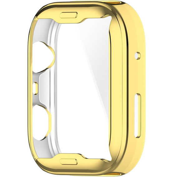 2w1 Etui silikonowe z osłoną ekranu do Huawei Watch Fit 4 – lekka ochrona wyświetlacza i boków - złote