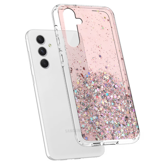 Etui do Samsung Galaxy A54 5G, Glittery, różowe rose gold
