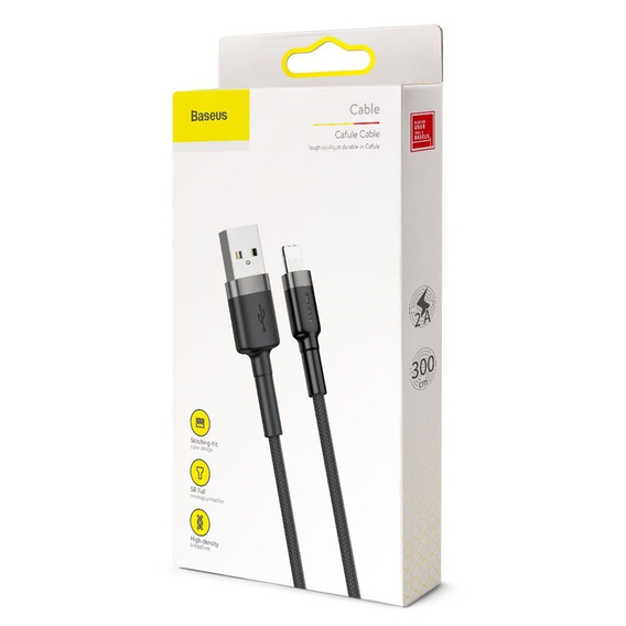 Baseus Cafule kabel USB-A do Lightning 3 m 1,5A - szaro-czarny