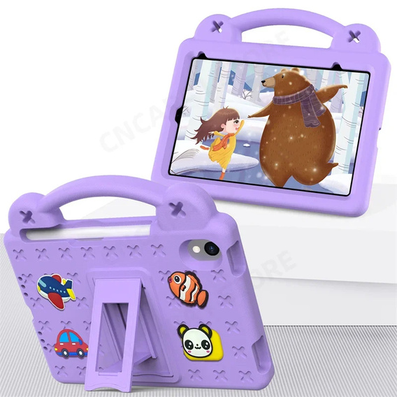 Etui do iPad mini 8.3" 2021 (6 gen.) / iPad mini 8.3" 2024 (7 gen.), Cute Patterns, z podstawką, fioletowe