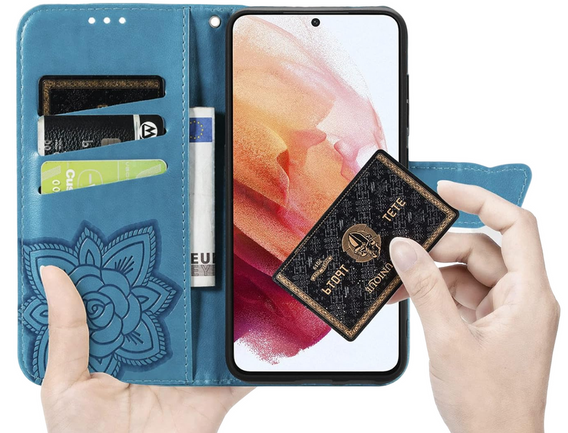 Etui z klapką do Realme 12 Pro 5G / 12 Pro+ 5G, Butterfly, niebieskie