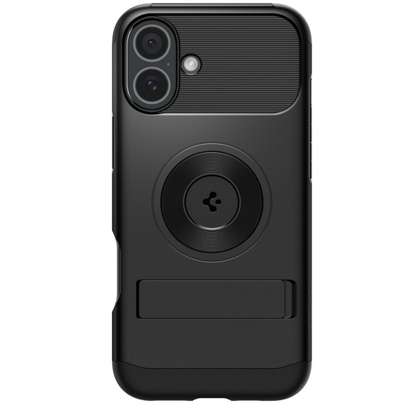 Etui Spigen do iPhone 16, Slim Armor MagSafe, Czarne + Szkło Hartowane 9H