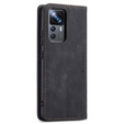 Etui CASEME do Xiaomi 12T / 12T Pro, Leather Wallet Case, czarne