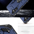 Etui pancerne do Samsung Galaxy A14 4G/5G, z ringiem, granatowe