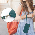 Etui z klapką do Samsung Galaxy S24 Ultra, Wallet Zipper Pocket RFID, z paskiem na ramię, zielone