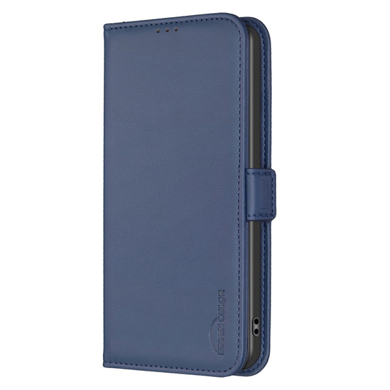 Etui z klapką do Samsung Galaxy A15, BINFEN Wallet, niebieskie + szkło 9H