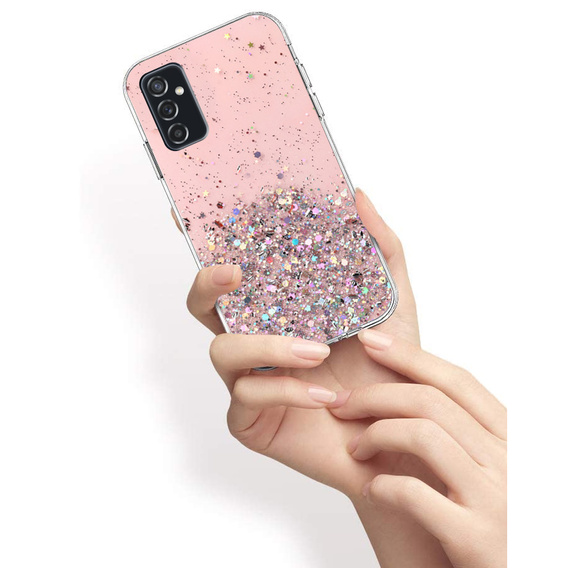 Etui do Samsung Galaxy M52 5G, Glittery, różowe