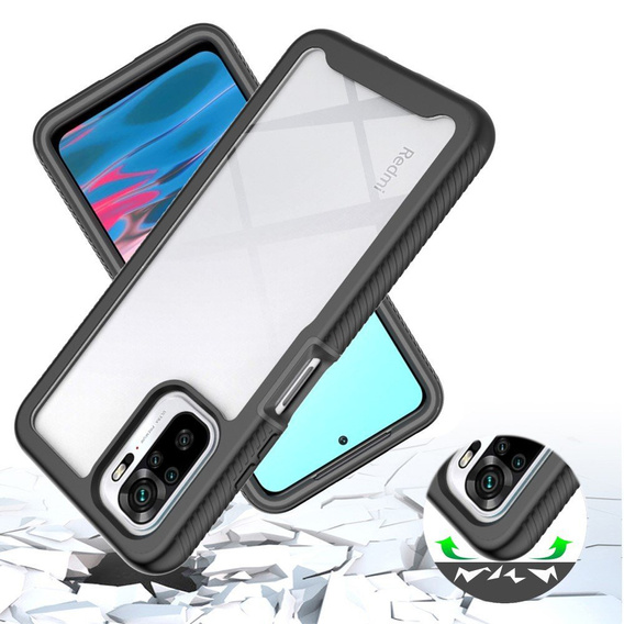 Etui do Xiaomi Redmi Note 10 / 10S, Shockproof, z folią, czarne