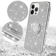 Etui do iPhone 13 Pro, Bling brokat, Srebrne