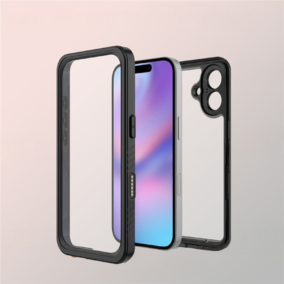 Etui do iPhone 17, Wodoodporne IP68 Redpepper, czarne