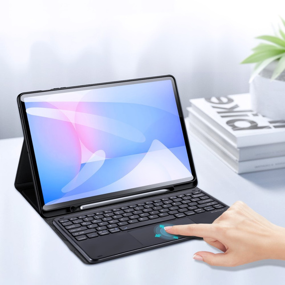 Etui z klawiaturą Bluetooth do Samsung Galaxy Tab S10 FE+ Plus, Dux Ducis TK Series – czarny