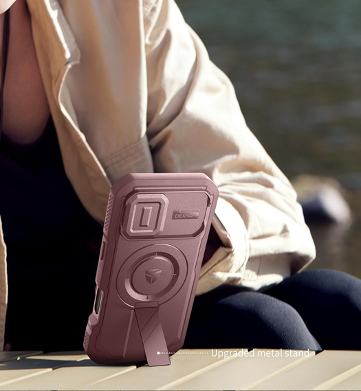 Etui Dexnor pancerne z podstawką i przesłoną aparatu, do MagSafe do iPhone 17