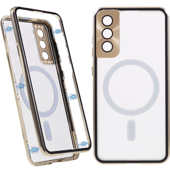 Etui Magnetic Dual Glass MagSafe do Samsung Galaxy S21+ Plus, złote