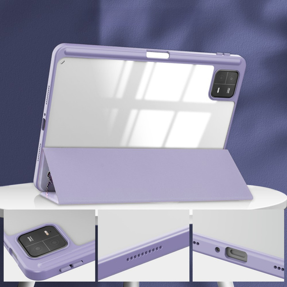 Etui Smartcase Hybrid do Xiaomi Pad 7 / 7 Pro, z miejscem na rysik – fioletowe Marble