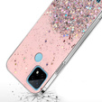Etui do Realme C21Y / C25Y, Glittery, różowe